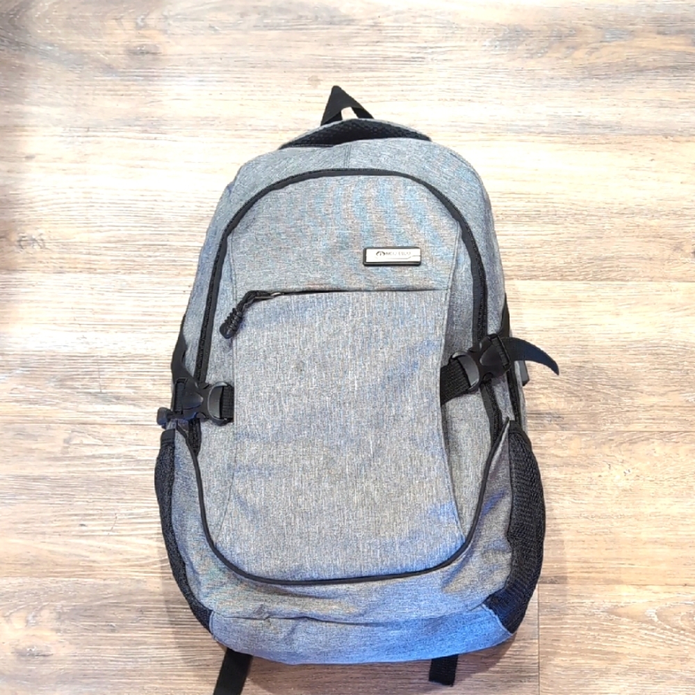 Meijieluo Brand Textured Gray Backpack Laptop Bag USB Port School Travel Commute